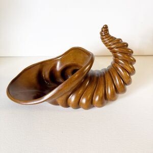 Atlantic Mold Vintage Ceramic Fall Cornucopia Centerpiece 1970s Horn of Plenty